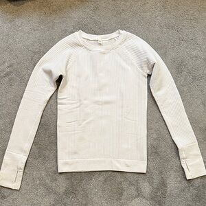 Lululemon Athletica Cream Waffle Knit Top